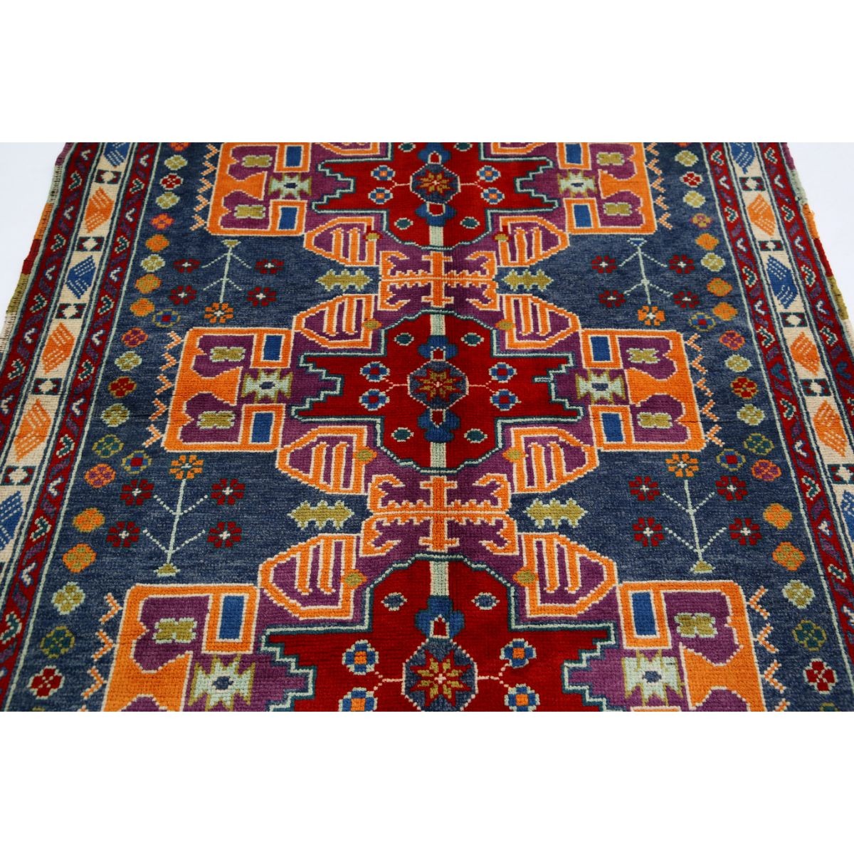 Revival 5x6 Handmade Double Knotted Washable Wool Rug - Colorful
