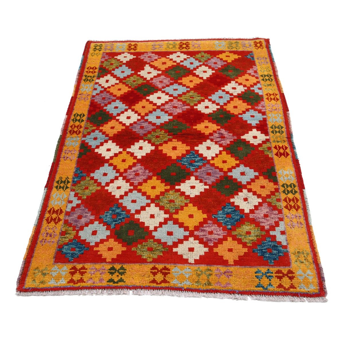 Revival 3x5 Handmade Double Knotted Washable Wool Rug - Colorful