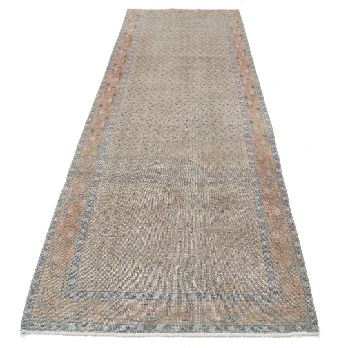 Vintage 3x10 Handmade Double Knotted Washable Wool Runner - Soft Hues