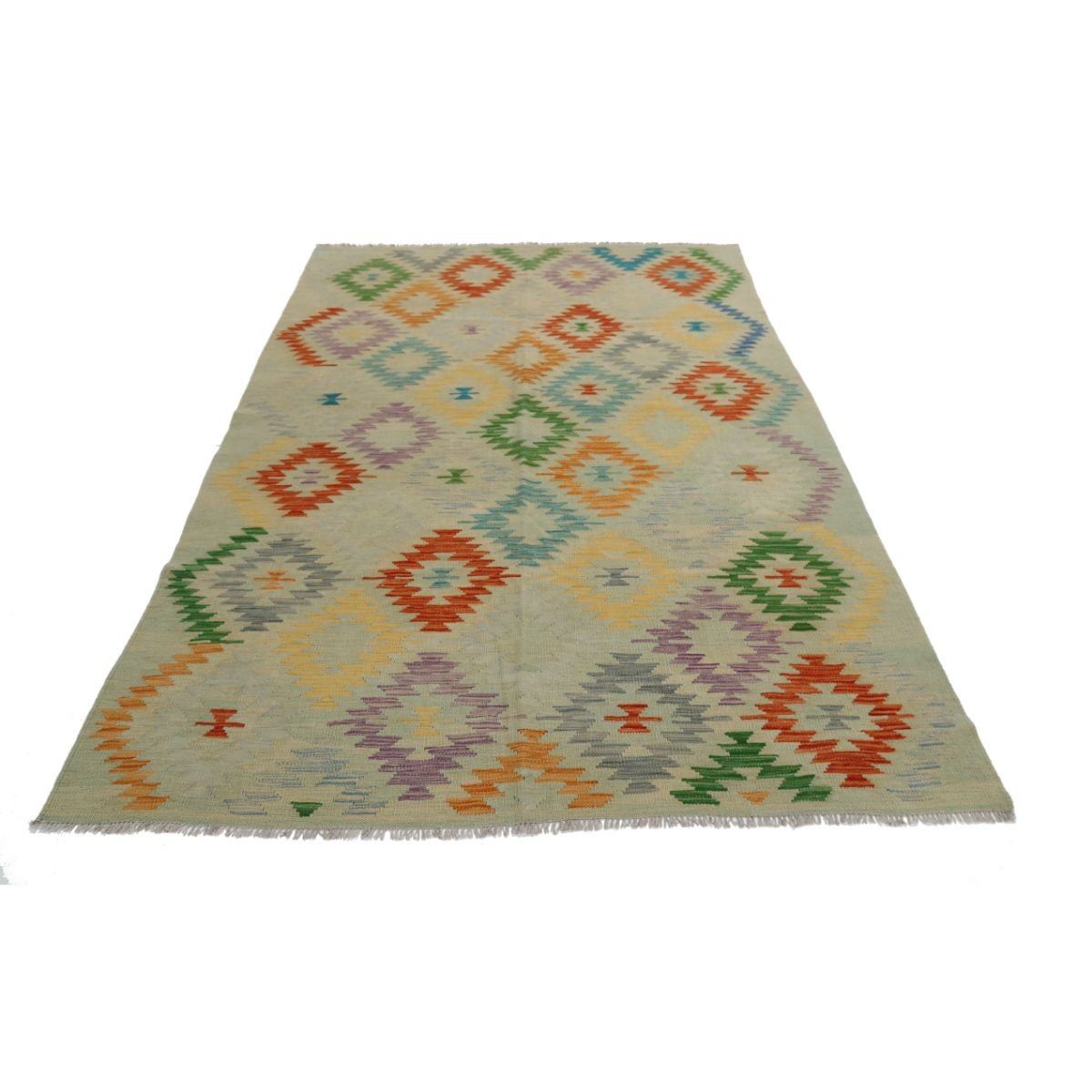 Maimana 6x8 Hand Woven Washable Wool Rug - Colorful