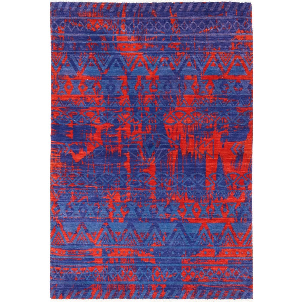 Dhanak 4x6 Machine-Made Washable Wool Rug - Colorful