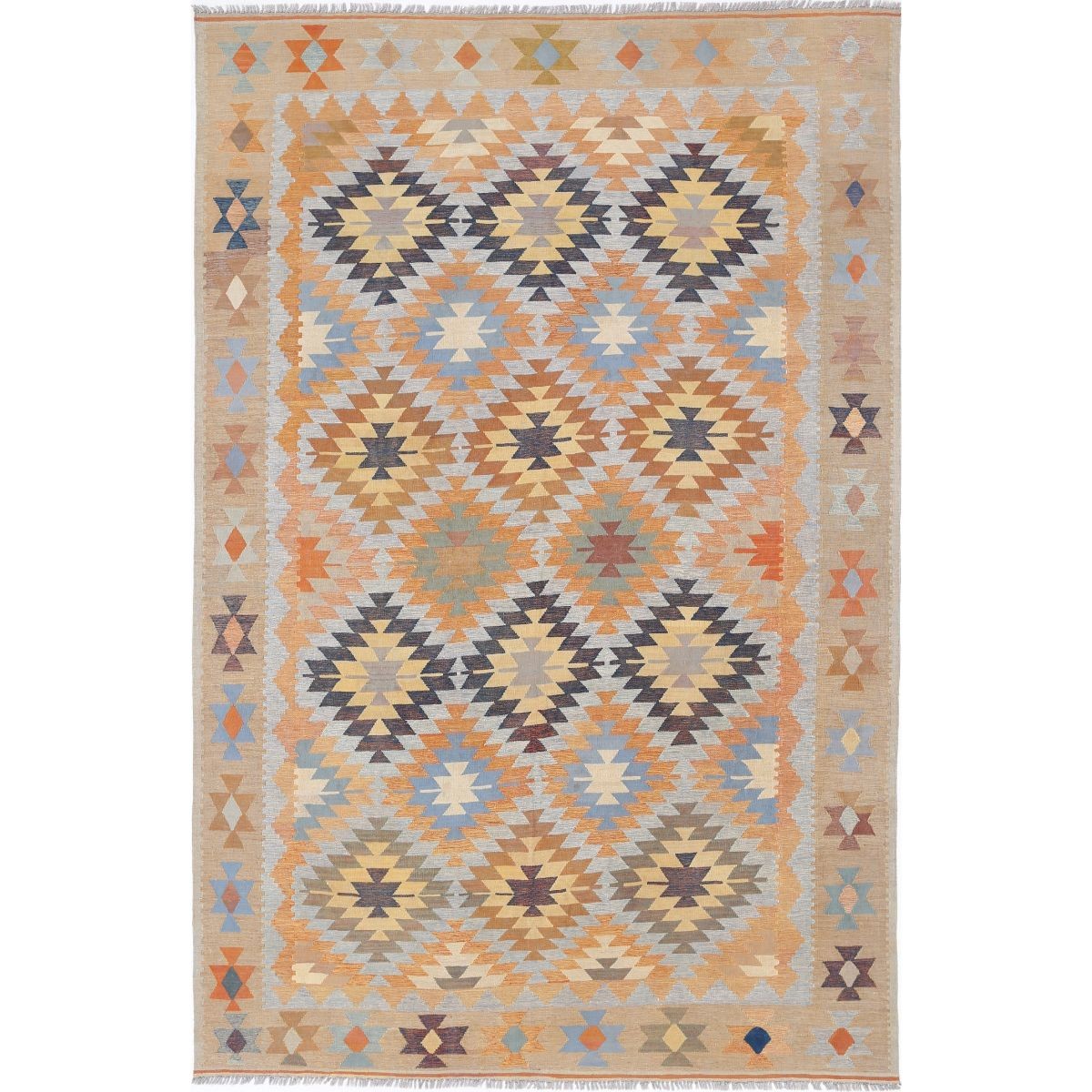 Kafkaas 7x10 Hand Woven Washable Wool Rug - Colorful