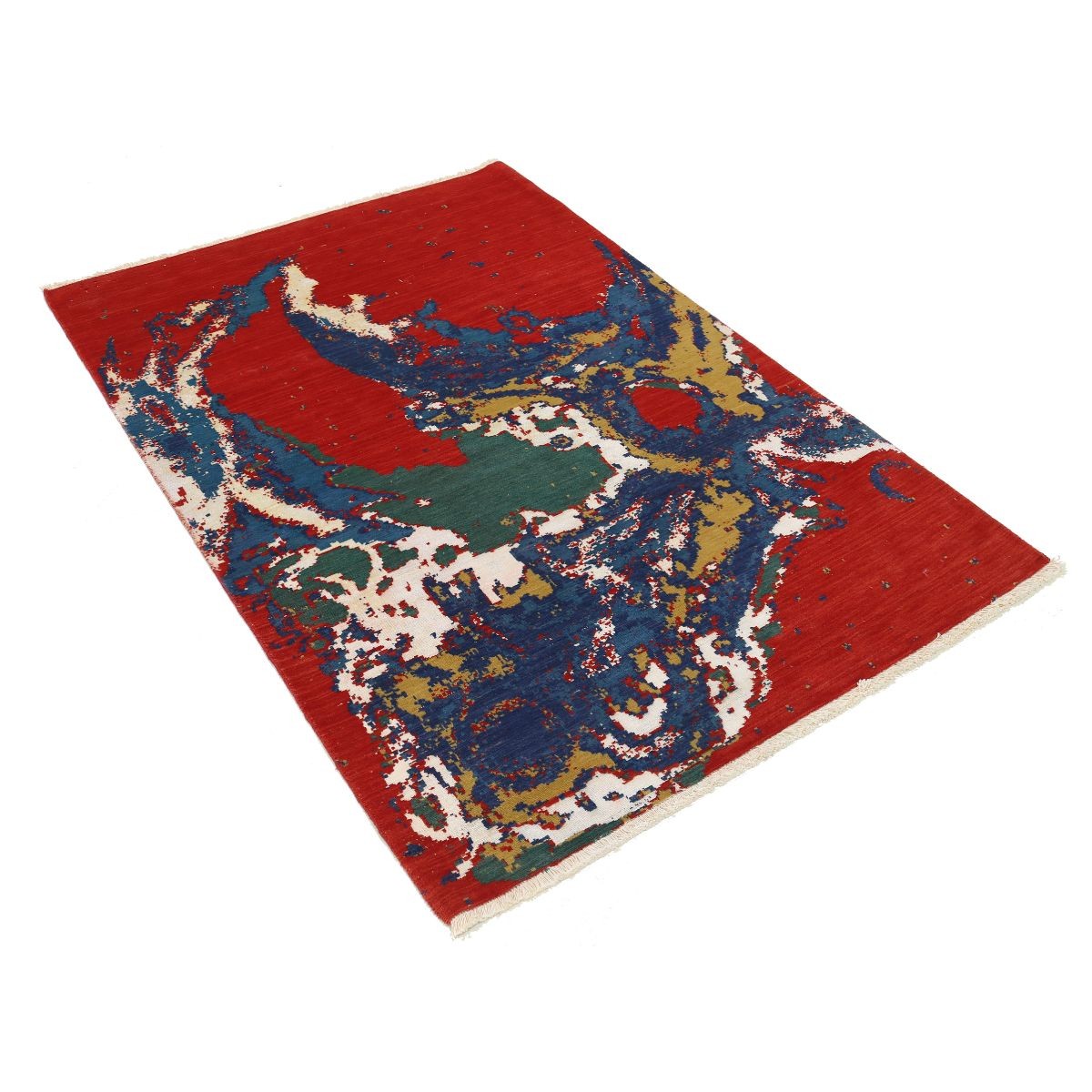 Dhanak 4x6 Machine-Made Washable Wool Rug - Colorful