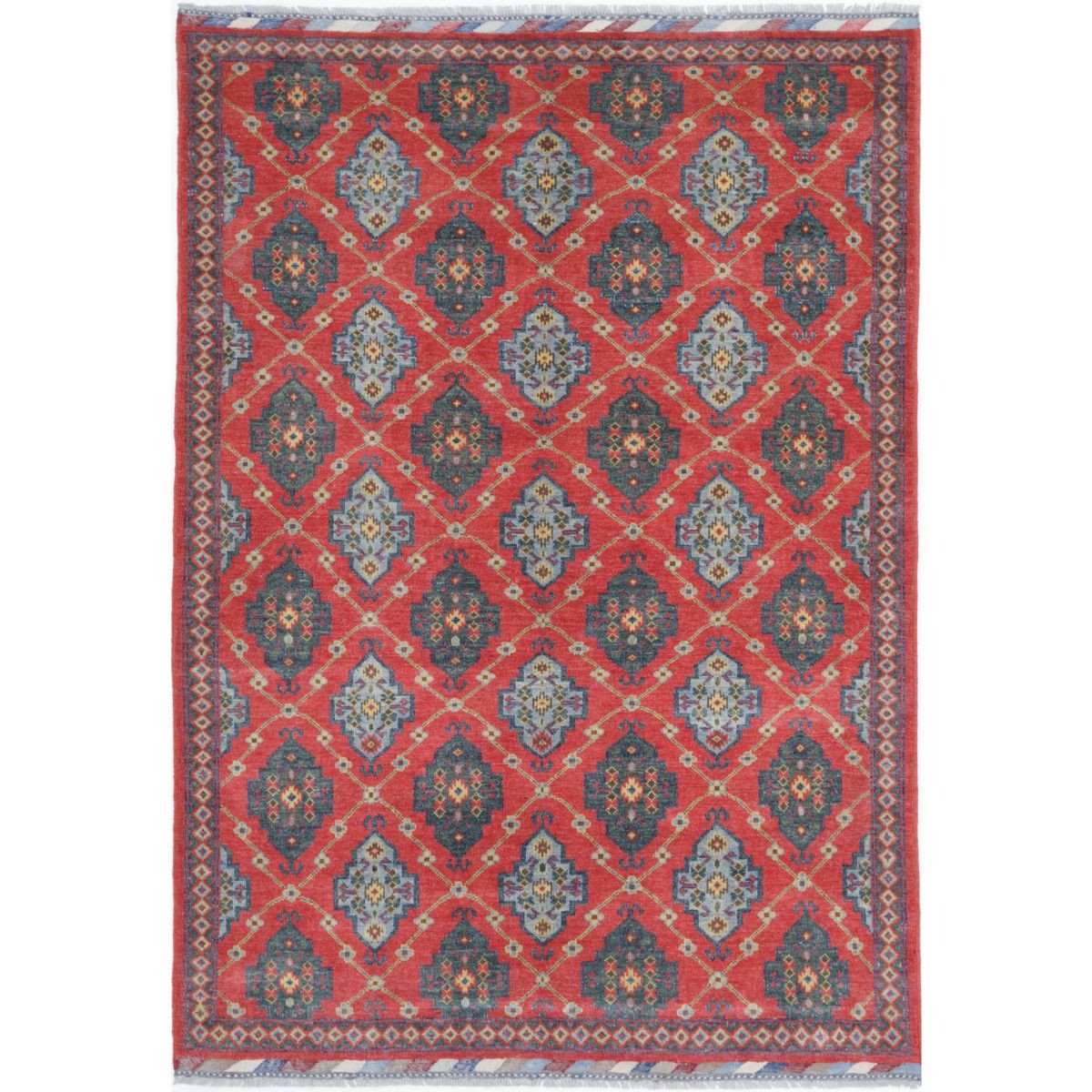 Revival 6x8 Handmade Double Knotted Washable Wool Rug - Colorful