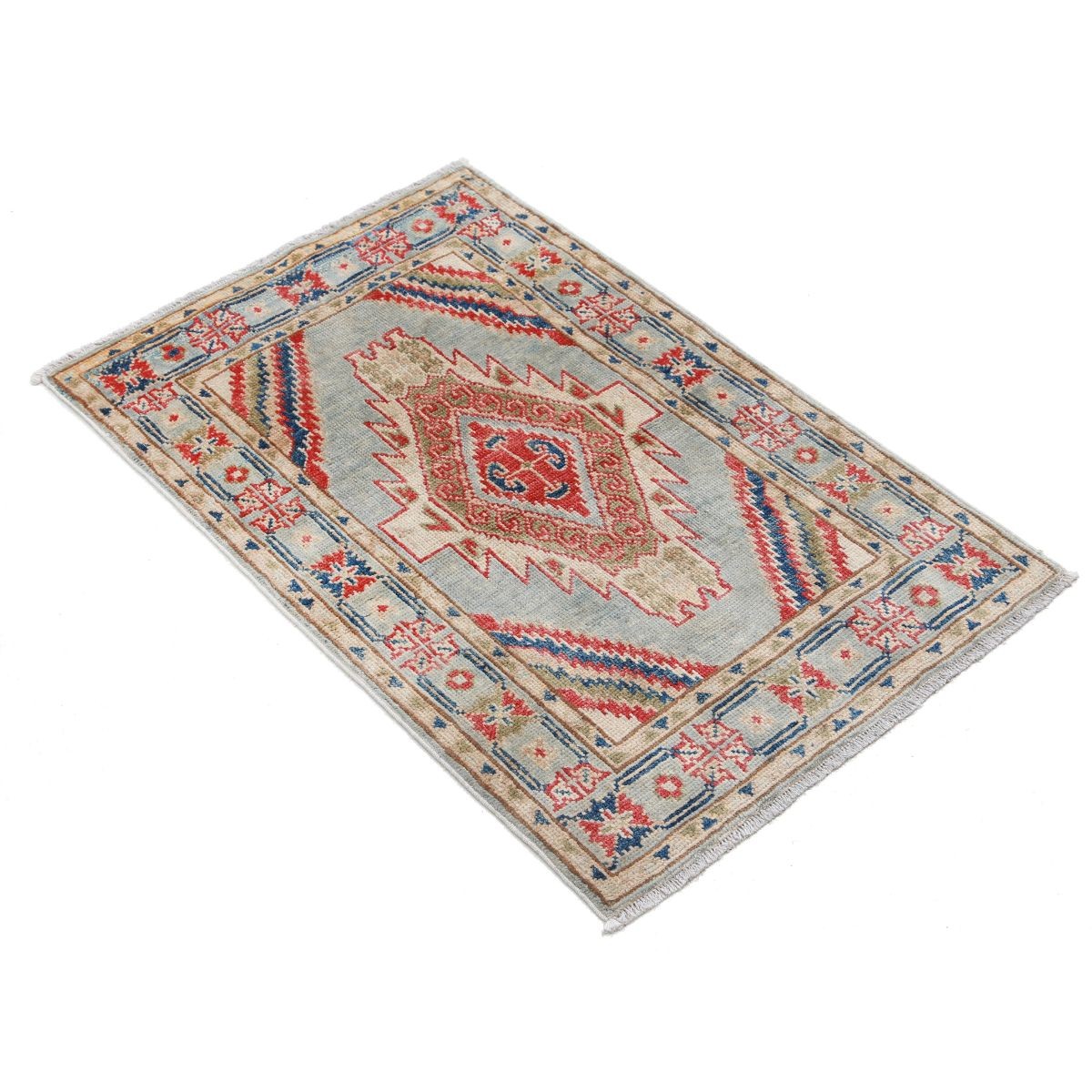 Revival 2x3 Handmade Double Knotted Washable Wool Rug - Colorful