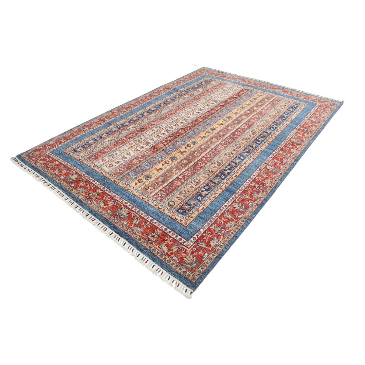 Shaal 7x10 Handmade Double Knotted Washable Wool Rug - Colorful