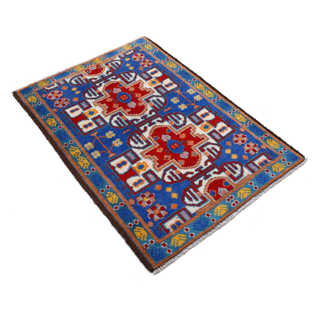 Revival 3x4 Handmade Double Knotted Washable Wool Rug - Colorful
