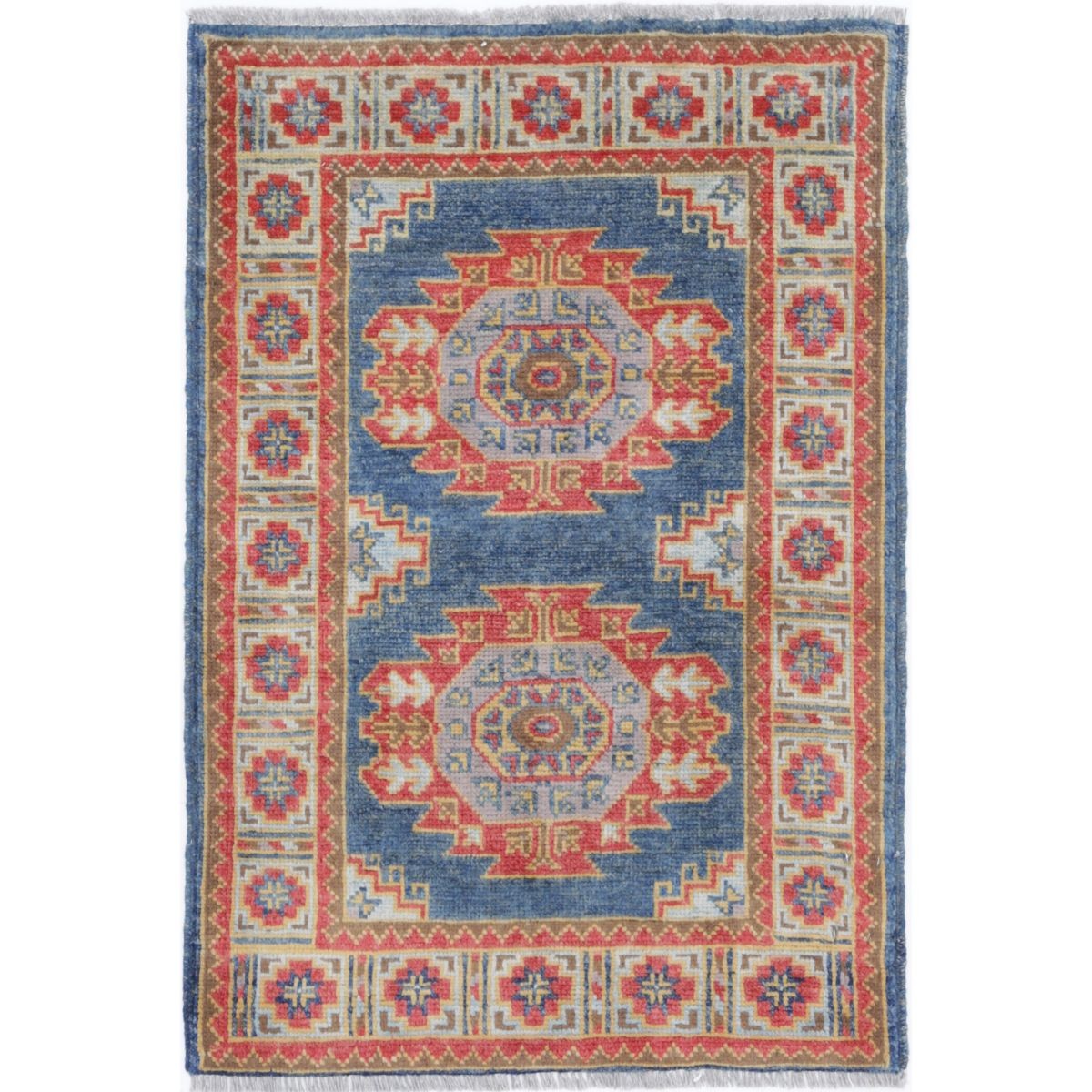 Revival 2x3 Handmade Double Knotted Washable Wool Rug - Colorful
