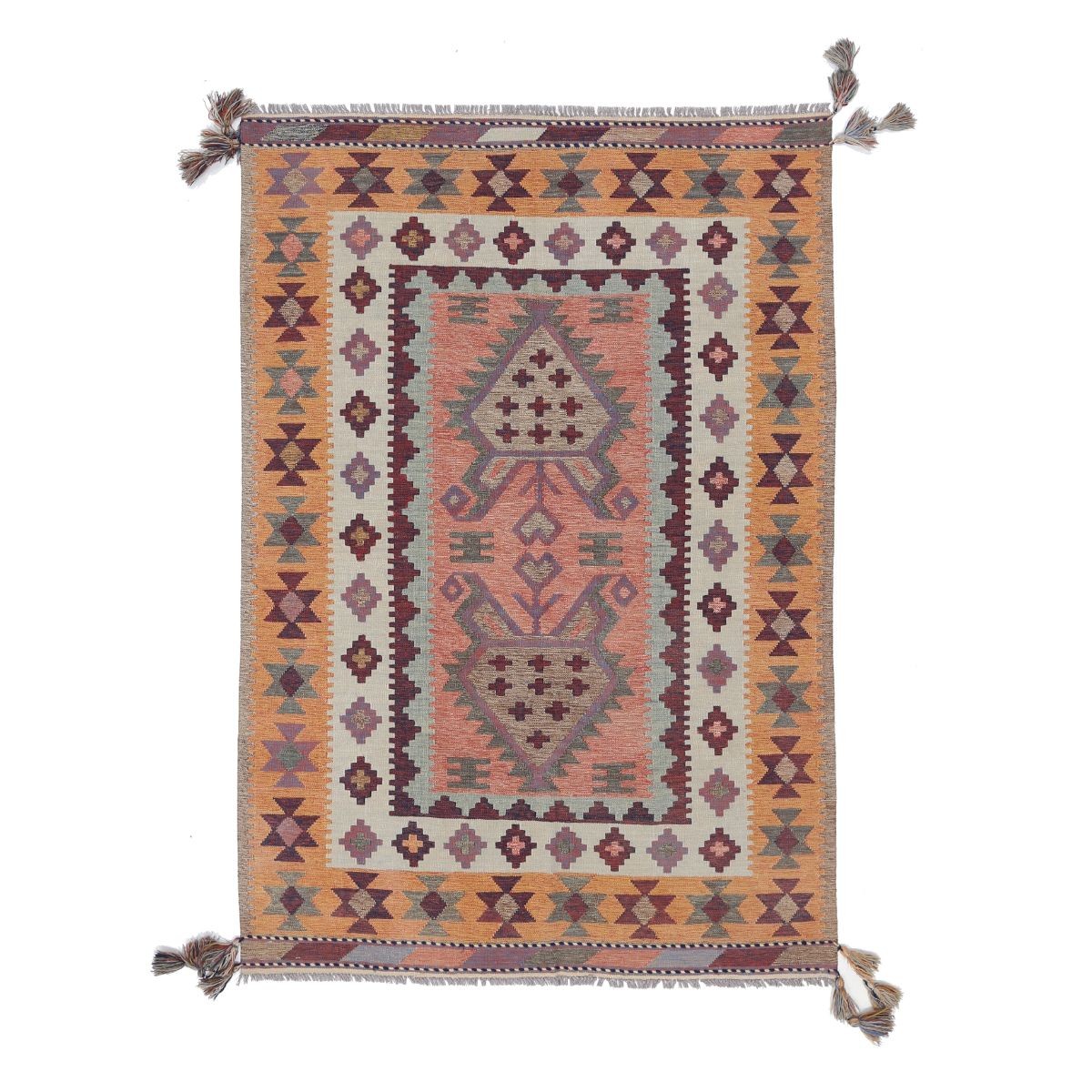 Kafkaas 5x7 Hand Woven Washable Wool Rug - Colorful