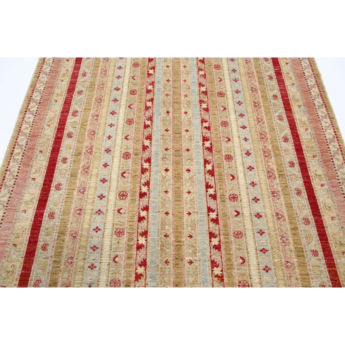 Shaal 5x7 Handmade Double Knotted Washable Wool Rug - Colorful