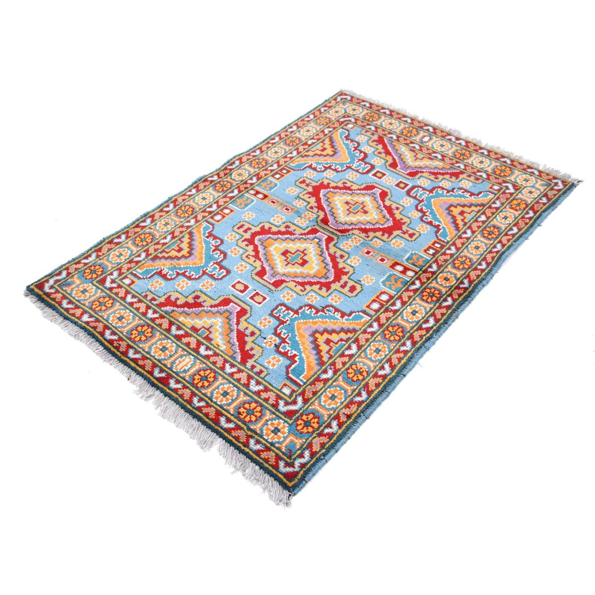 Revival 3x5 Handmade Double Knotted Washable Wool Rug - Colorful