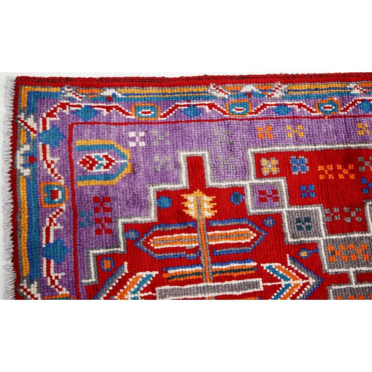 Revival 3x4 Handmade Double Knotted Washable Wool Rug - Colorful