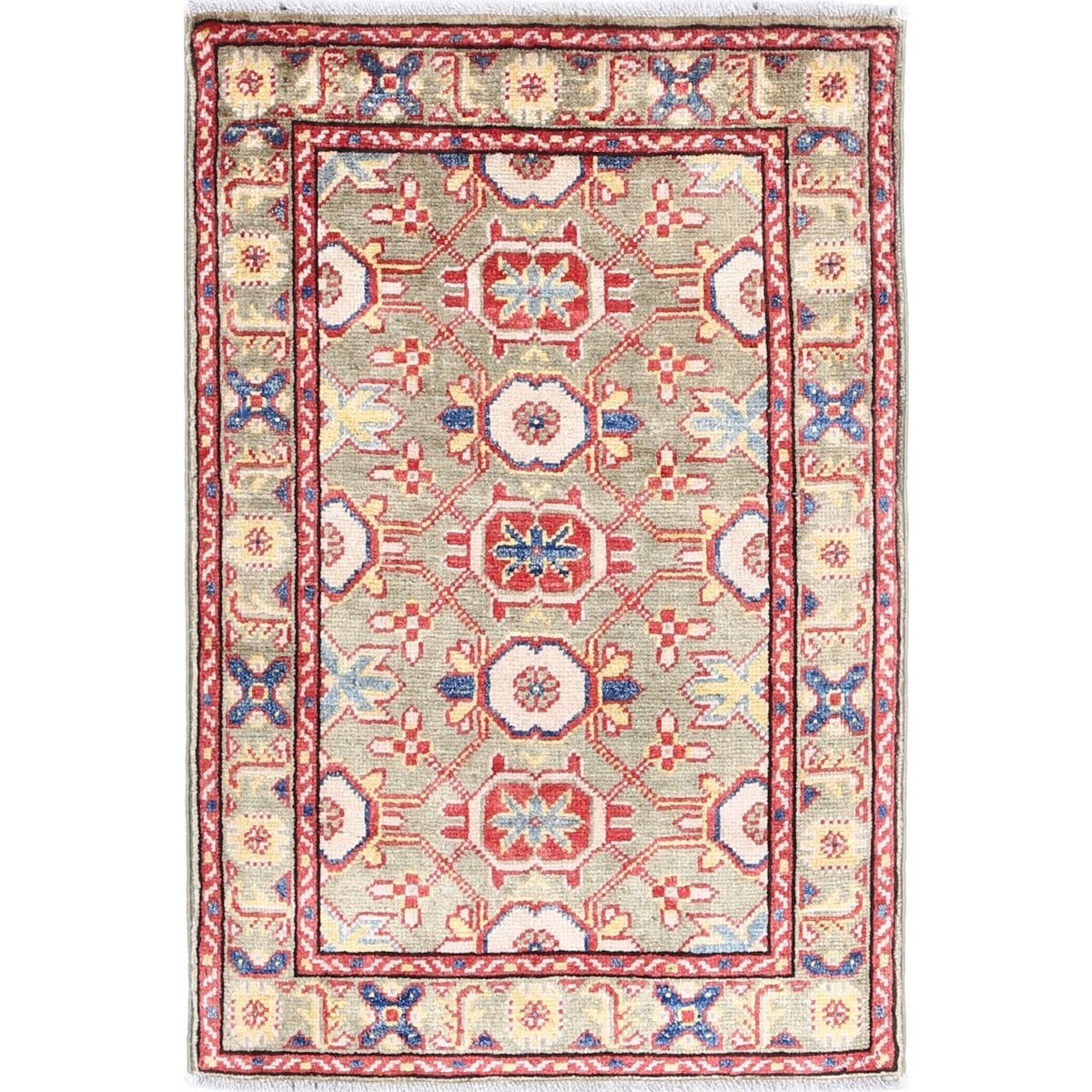 Revival 2x3 Handmade Double Knotted Washable Wool Rug - Colorful