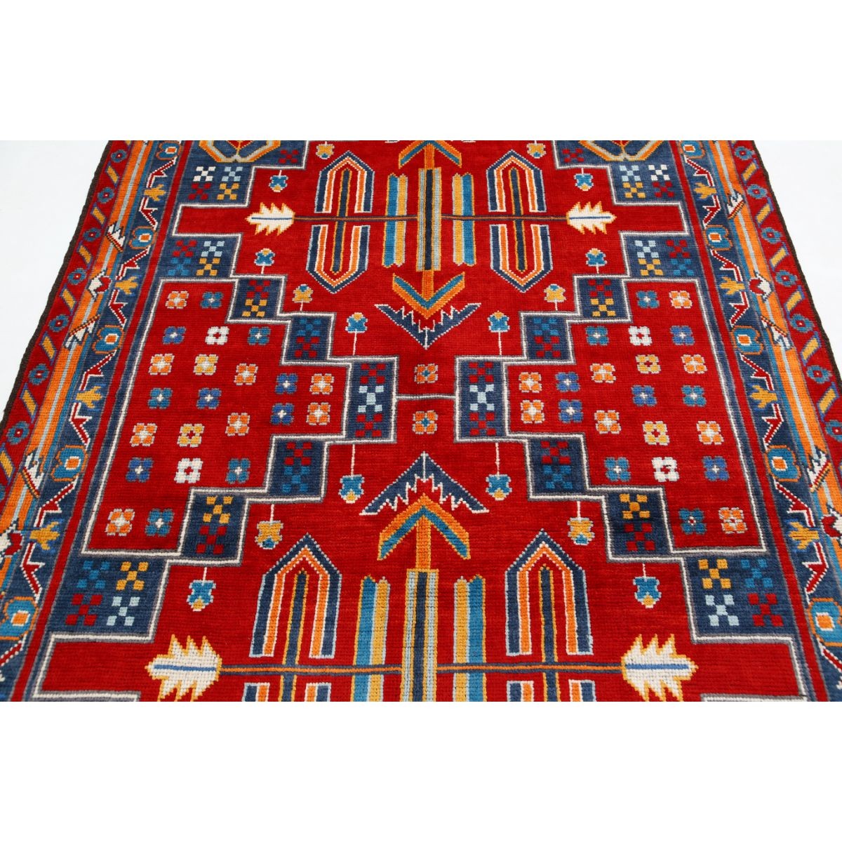 Revival 6x8 Handmade Double Knotted Washable Wool Rug - Colorful