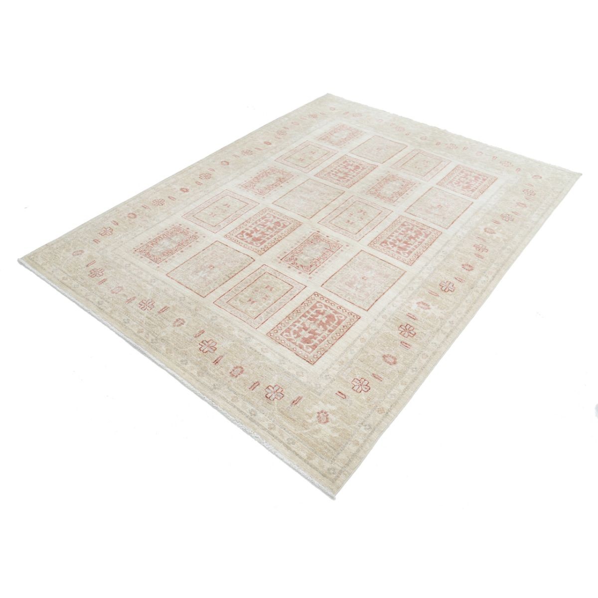Bakhtiari 6x7 Handmade Double Knotted Washable Wool Rug - Soft Hues