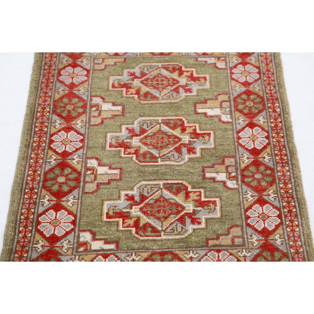 Revival 2x3 Handmade Double Knotted Washable Wool Rug - Colorful