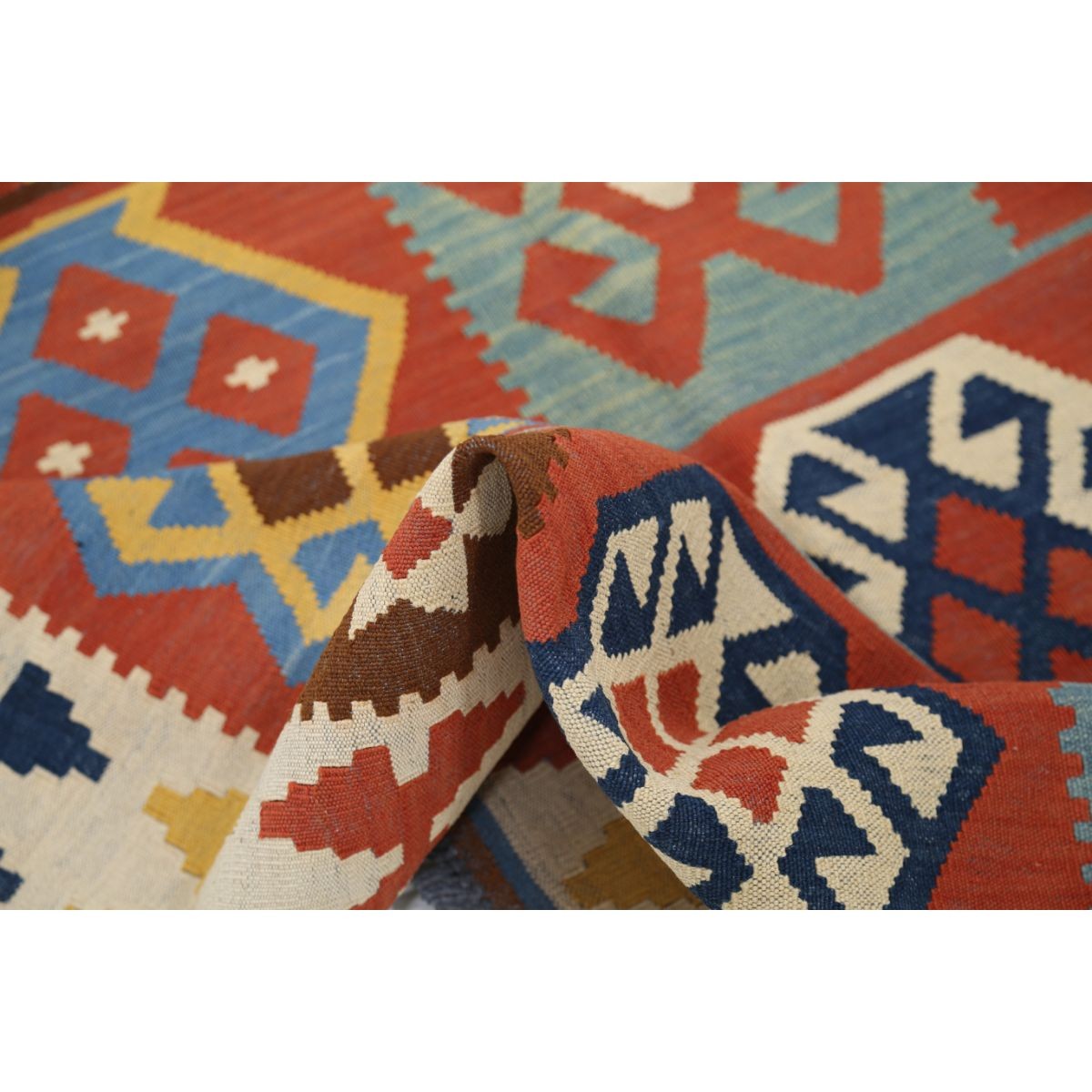 Kafkaas 5x7 Hand Woven Washable Wool Rug - Colorful