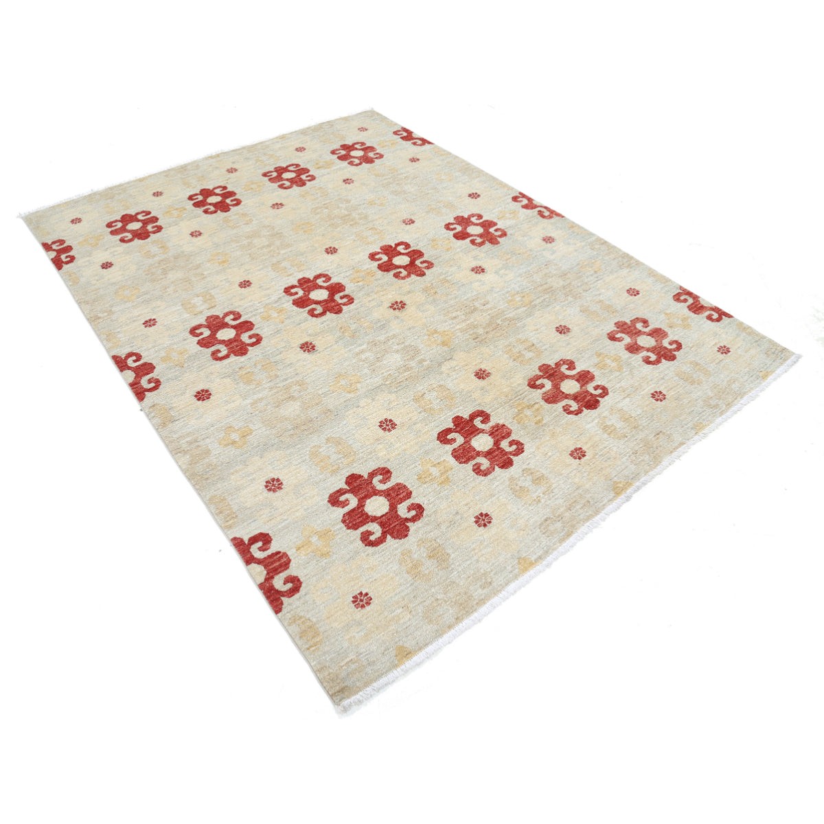 Modcar 6x8 Handmade Double Knotted Washable Wool Rug - Colorful