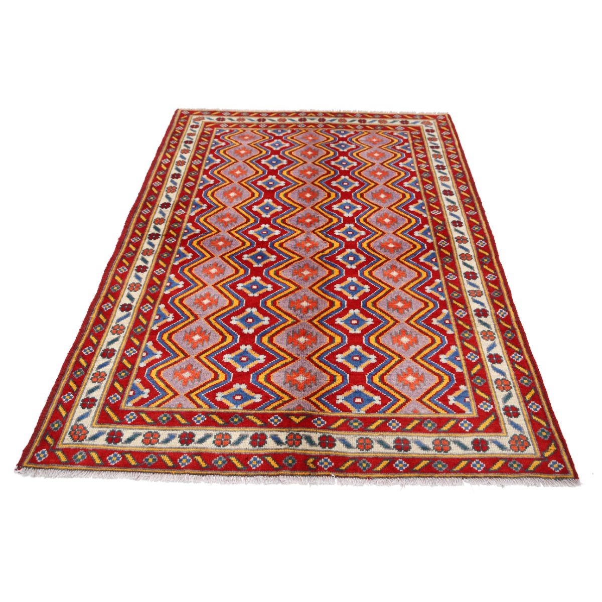 Revival 5x7 Handmade Double Knotted Washable Wool Rug - Colorful
