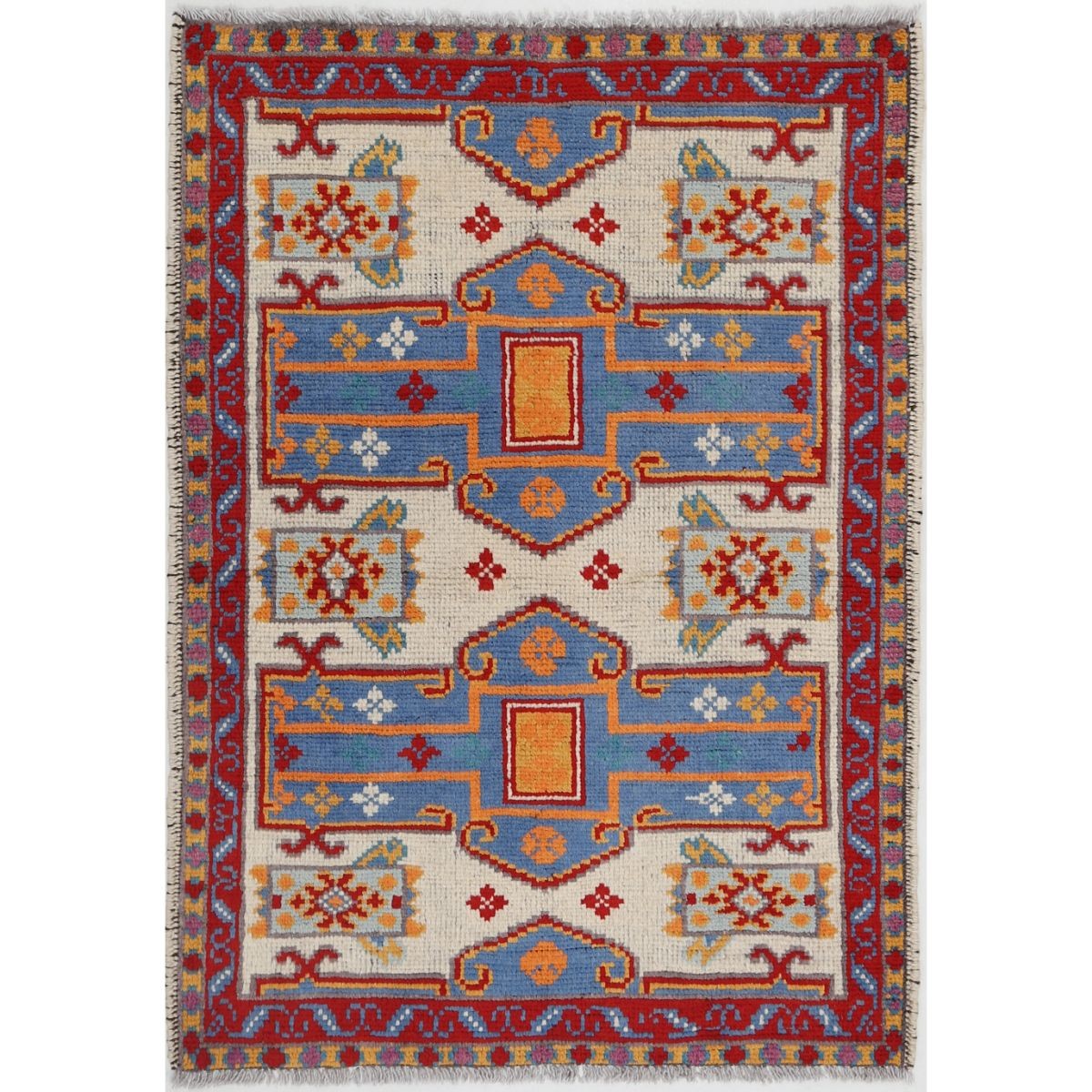 Revival 3x4 Handmade Double Knotted Washable Wool Rug - Colorful