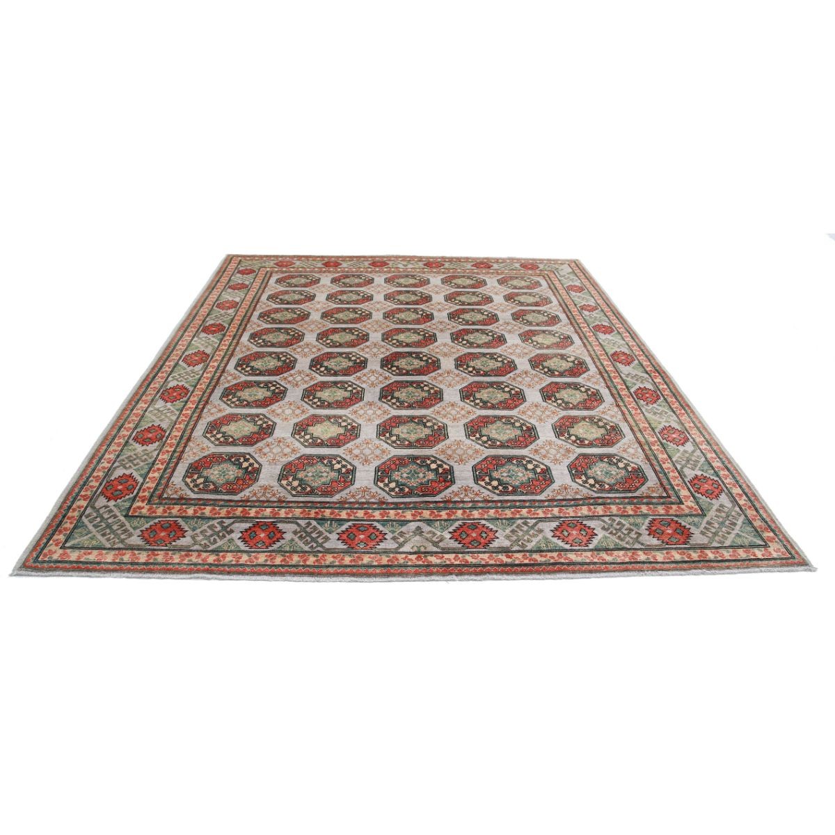 Revival 8x10 Handmade Double Knotted Washable Wool Rug - Colorful