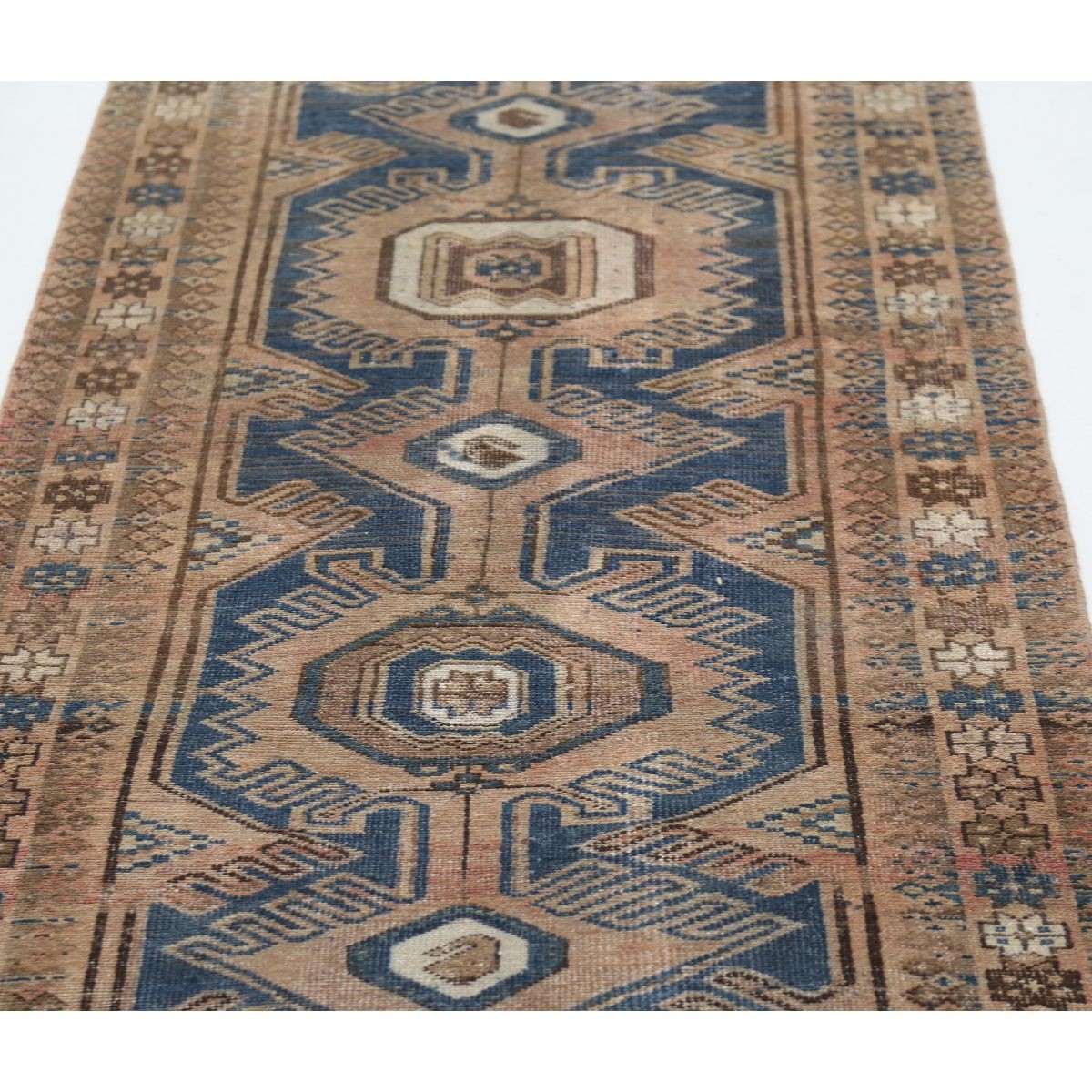Vintage 3x10 Handmade Double Knotted Washable Wool Runner - Soft Hues
