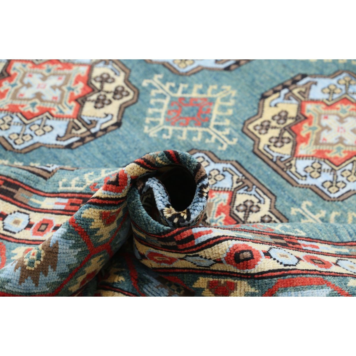 Revival 8x10 Handmade Double Knotted Washable Wool Rug - Colorful