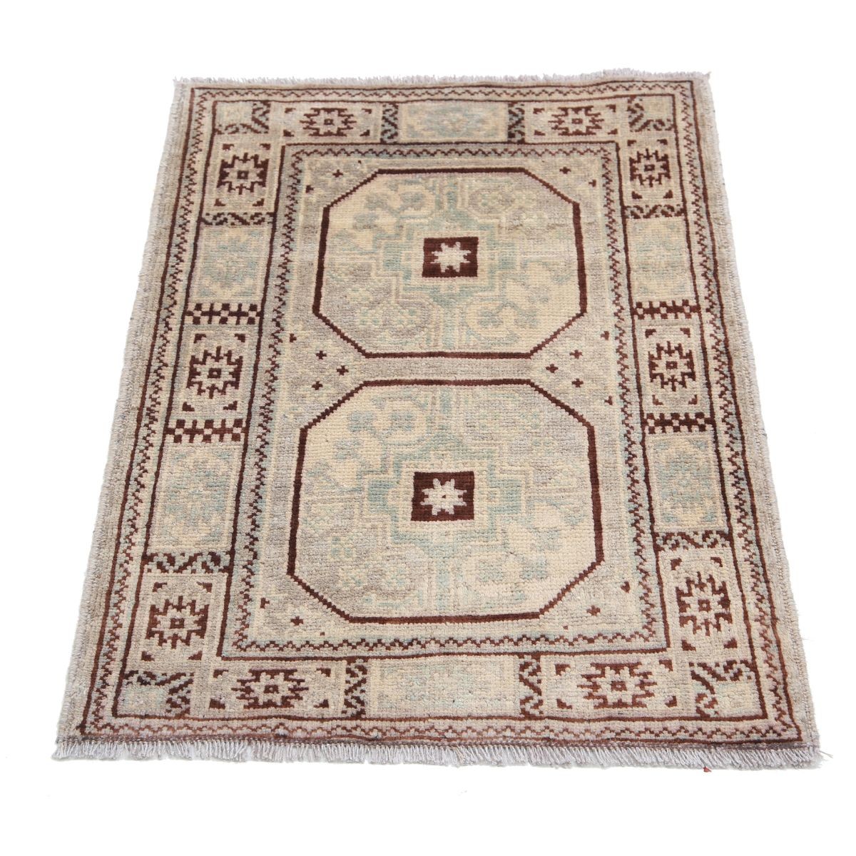 Revival 2x3 Handmade Double Knotted Washable Wool Rug - Colorful
