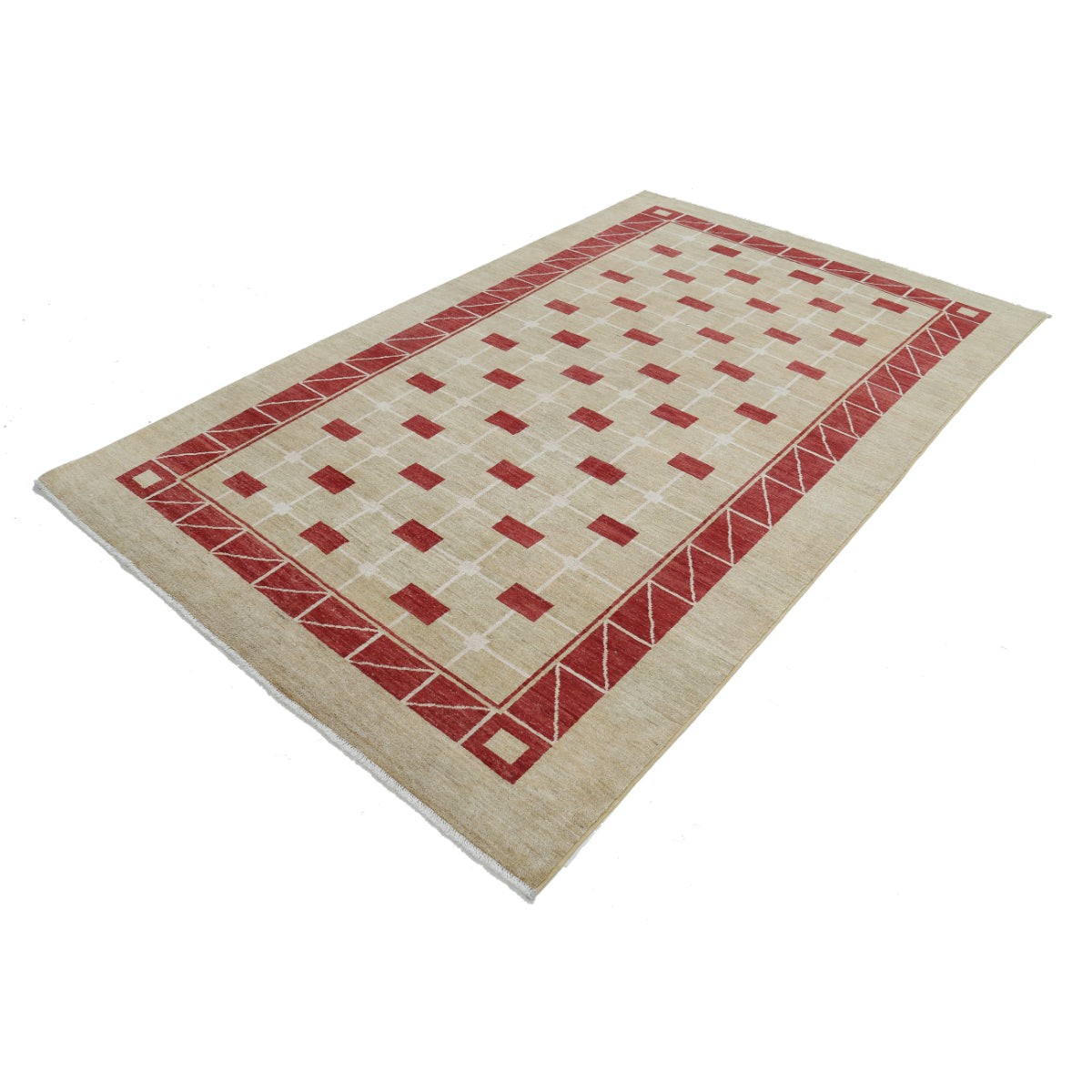 Modcar 6x9 Handmade Double Knotted Washable Wool Rug - Colorful