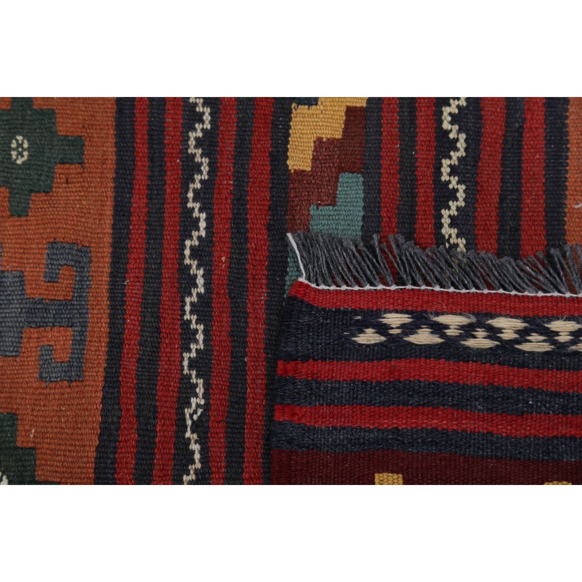 Sumak 5x6 Hand Woven Washable Wool Rug - Colorful
