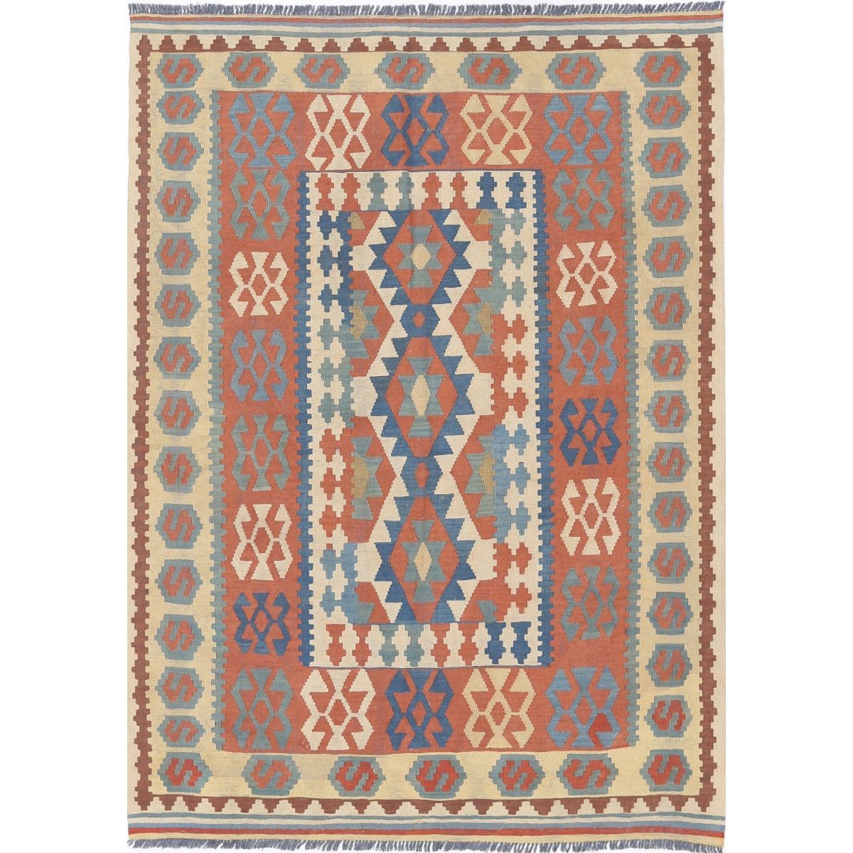 Kafkaas 5x7 Hand Woven Washable Wool Rug - Colorful