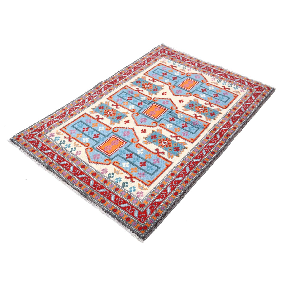 Revival 3x5 Handmade Double Knotted Washable Wool Rug - Colorful
