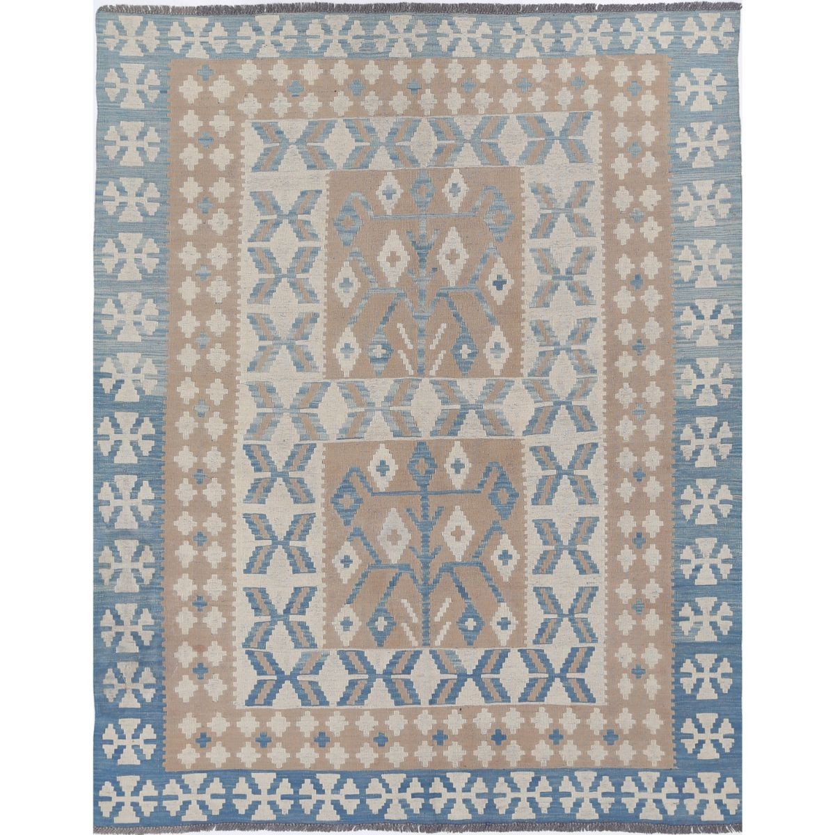 Kafkaas 5x7 Hand Woven Washable Wool Rug - Soft Hues