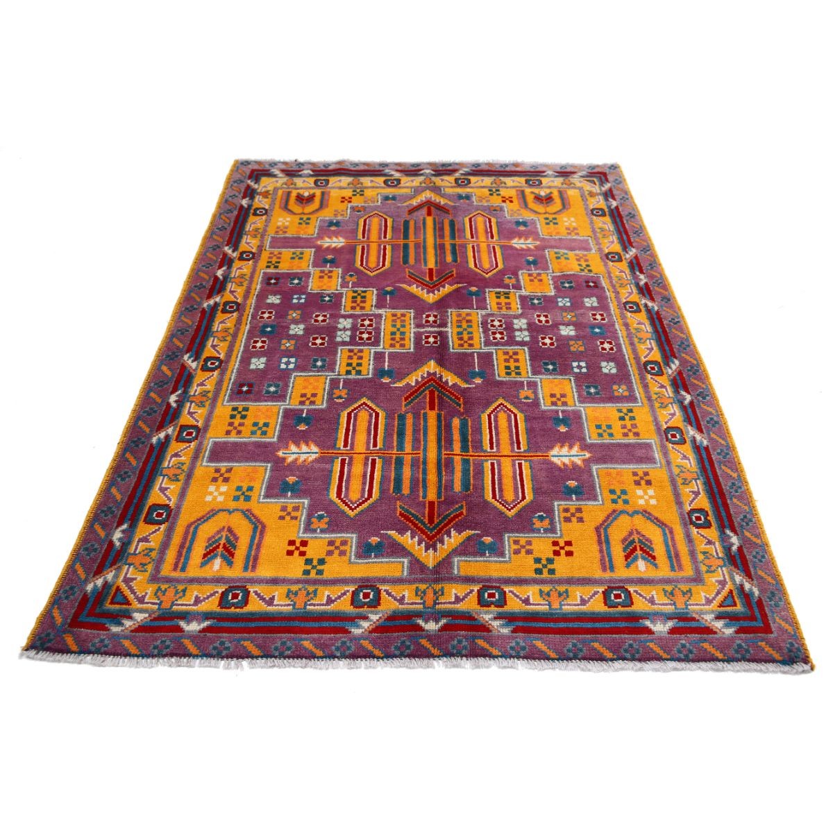 Revival 5x7 Handmade Double Knotted Washable Wool Rug - Colorful