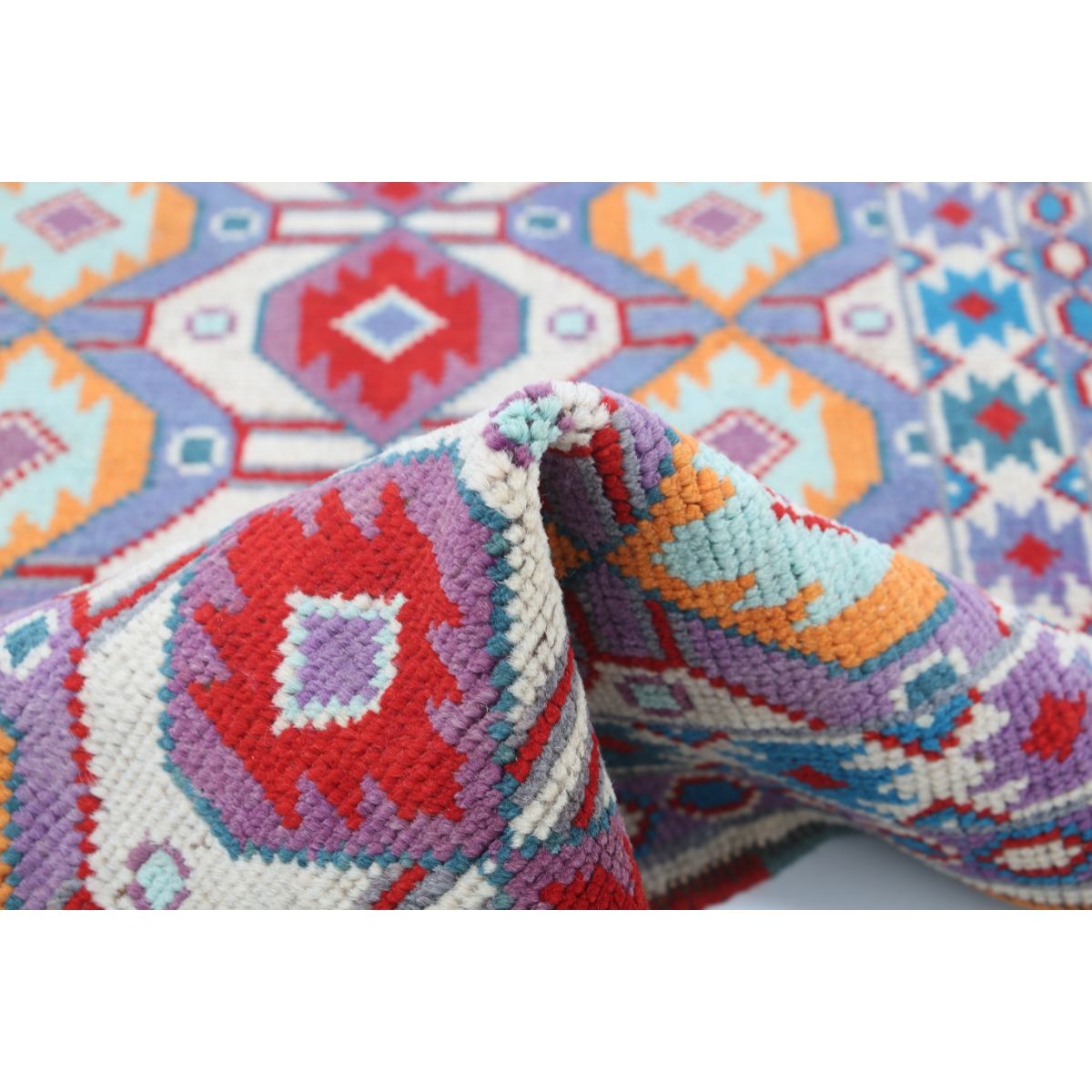 Revival 3x4 Handmade Double Knotted Washable Wool Rug - Colorful