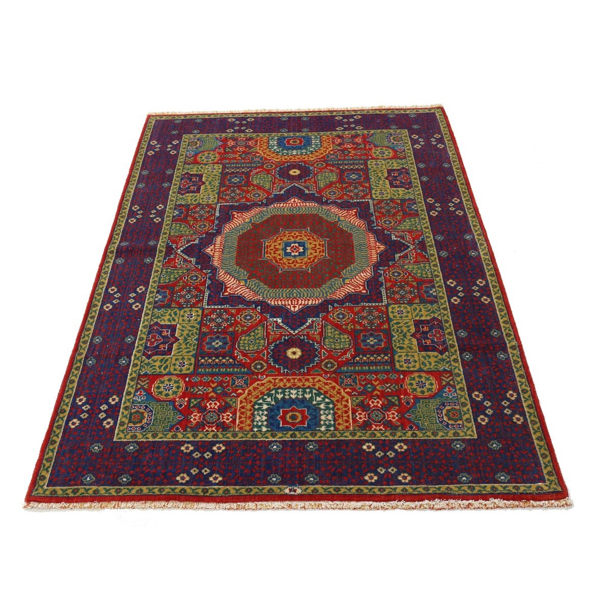 Gulshan-3'10" 4x6 Machine-Made Washable Wool Rug - Colorful