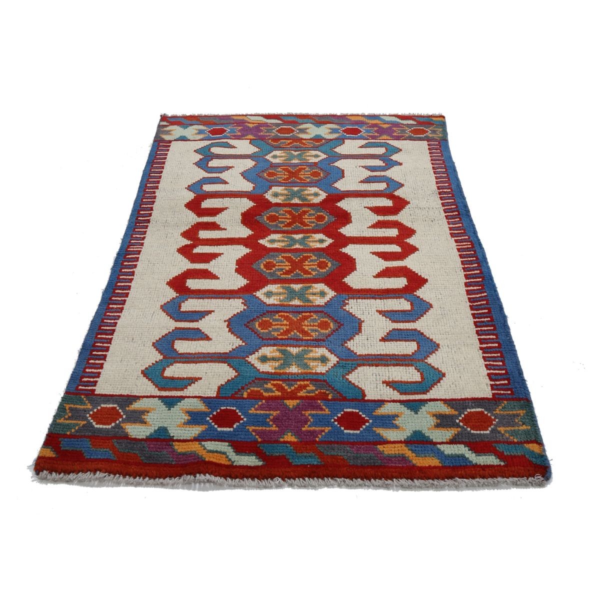 Revival 3x4 Handmade Double Knotted Washable Wool Rug - Colorful