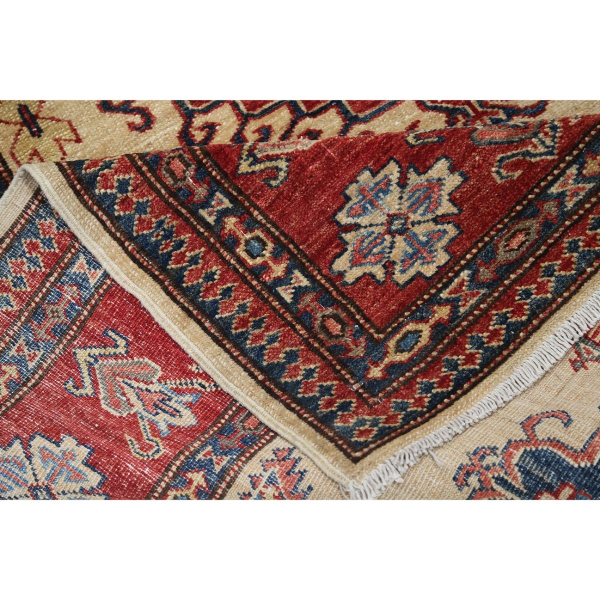 Kazak 4x6 Handmade Double Knotted Washable Wool Rug - Colorful