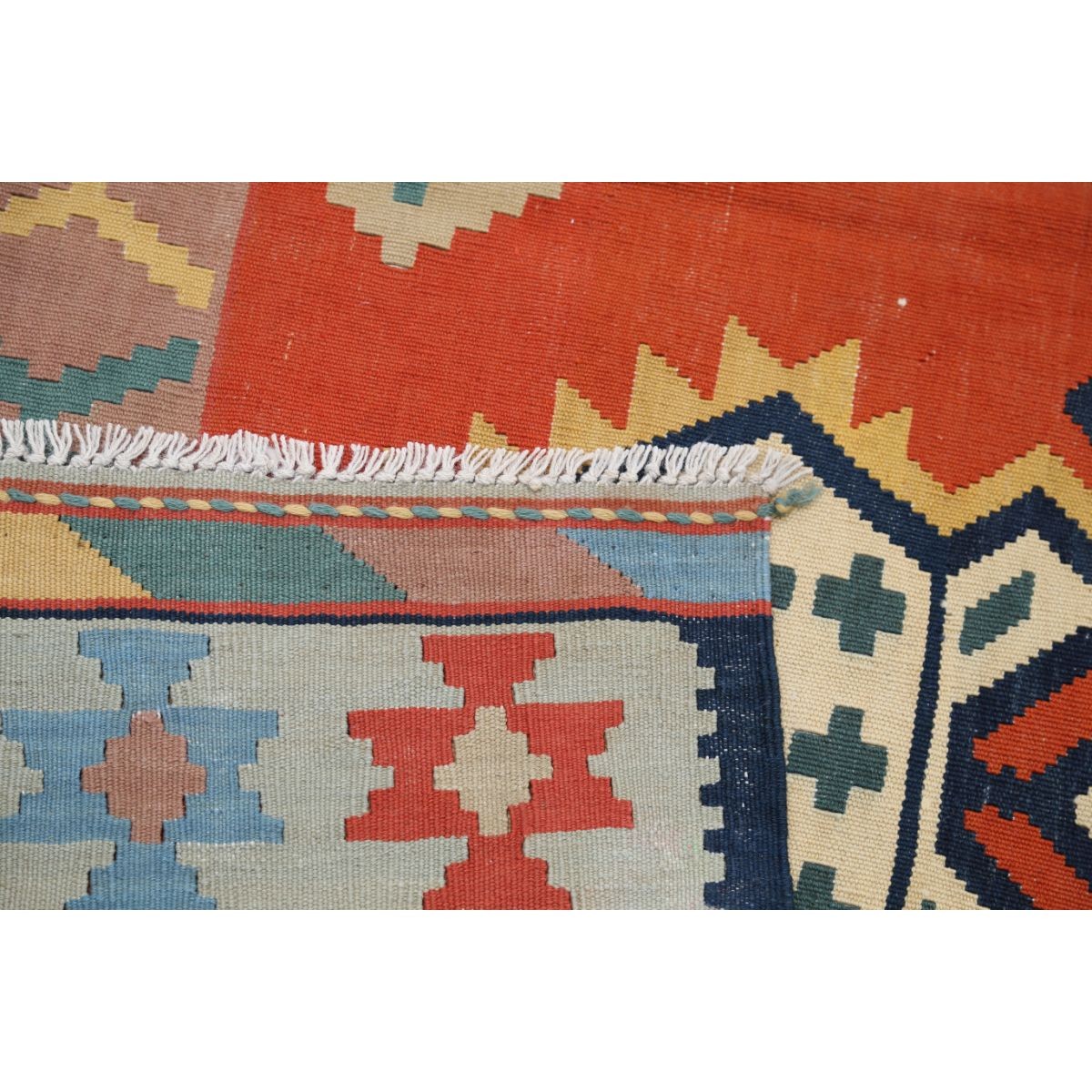 Kafkaas 7x10 Hand Woven Washable Wool Rug - Colorful