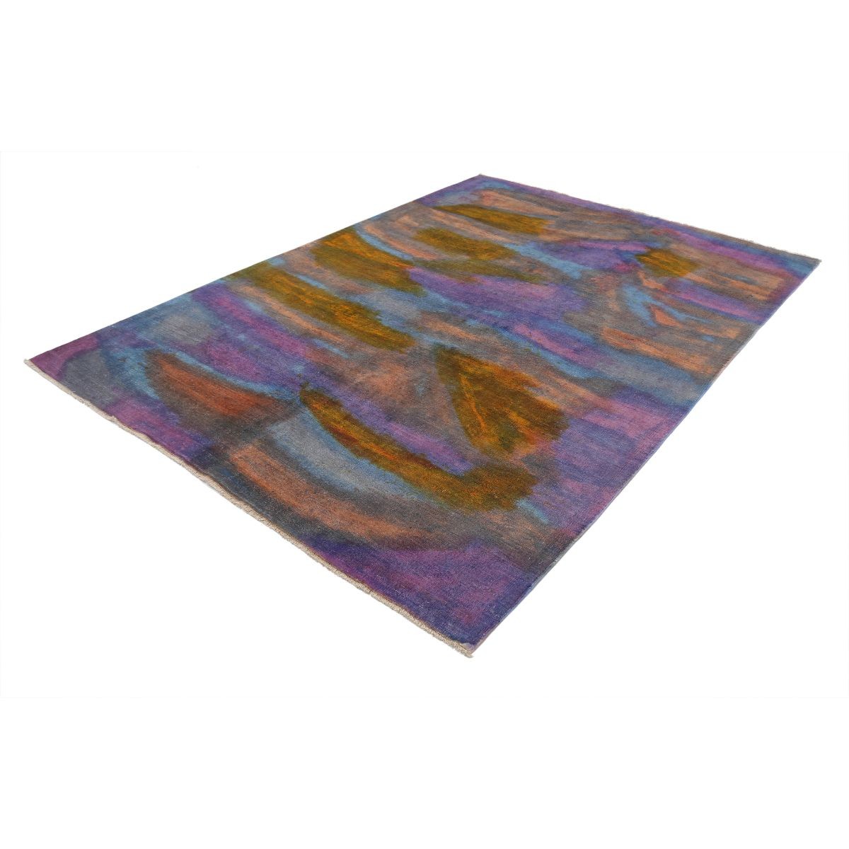 Overdye 6x9 Handmade Double Knotted Washable Wool Rug - Monochormatic