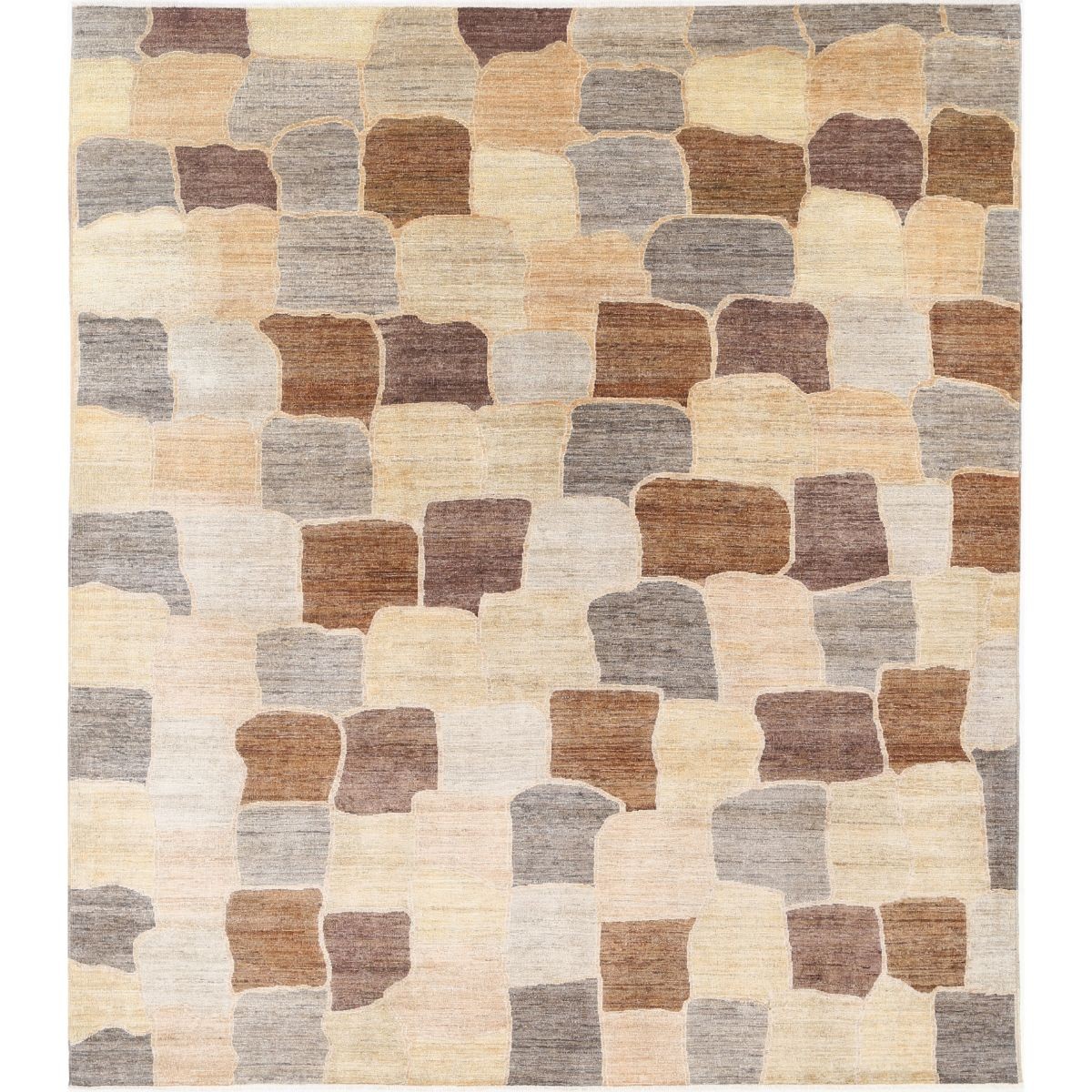 Modcar 8x10 Handmade Double Knotted Washable Wool Rug - Colorful