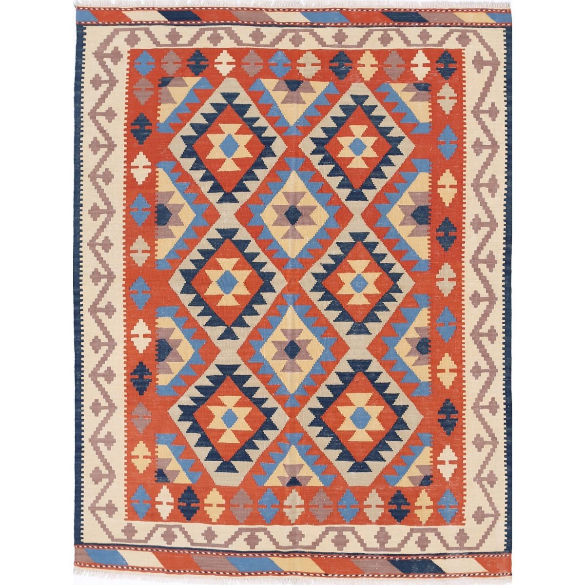 Kafkaas 5x7 Hand Woven Washable Wool Rug - Colorful
