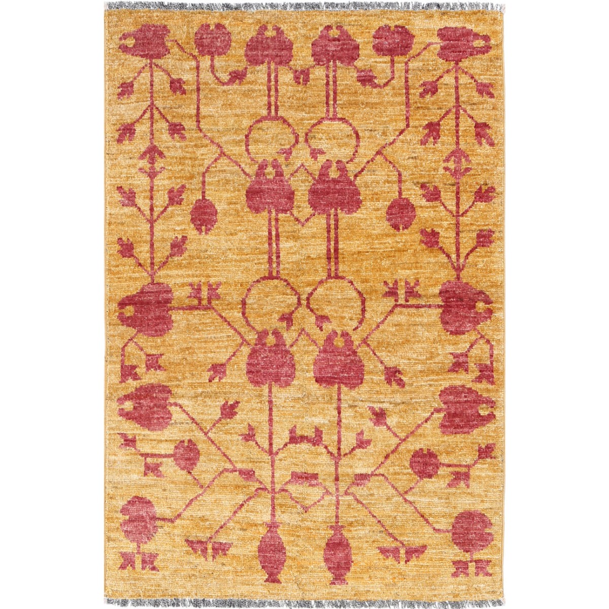 Modcar 3x4 Handmade Double Knotted Washable Wool Rug - Colorful