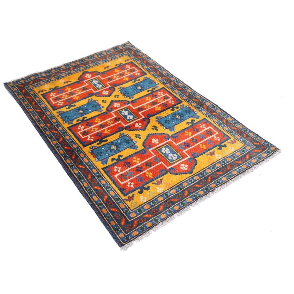 Revival 3x5 Handmade Double Knotted Washable Wool Rug - Colorful