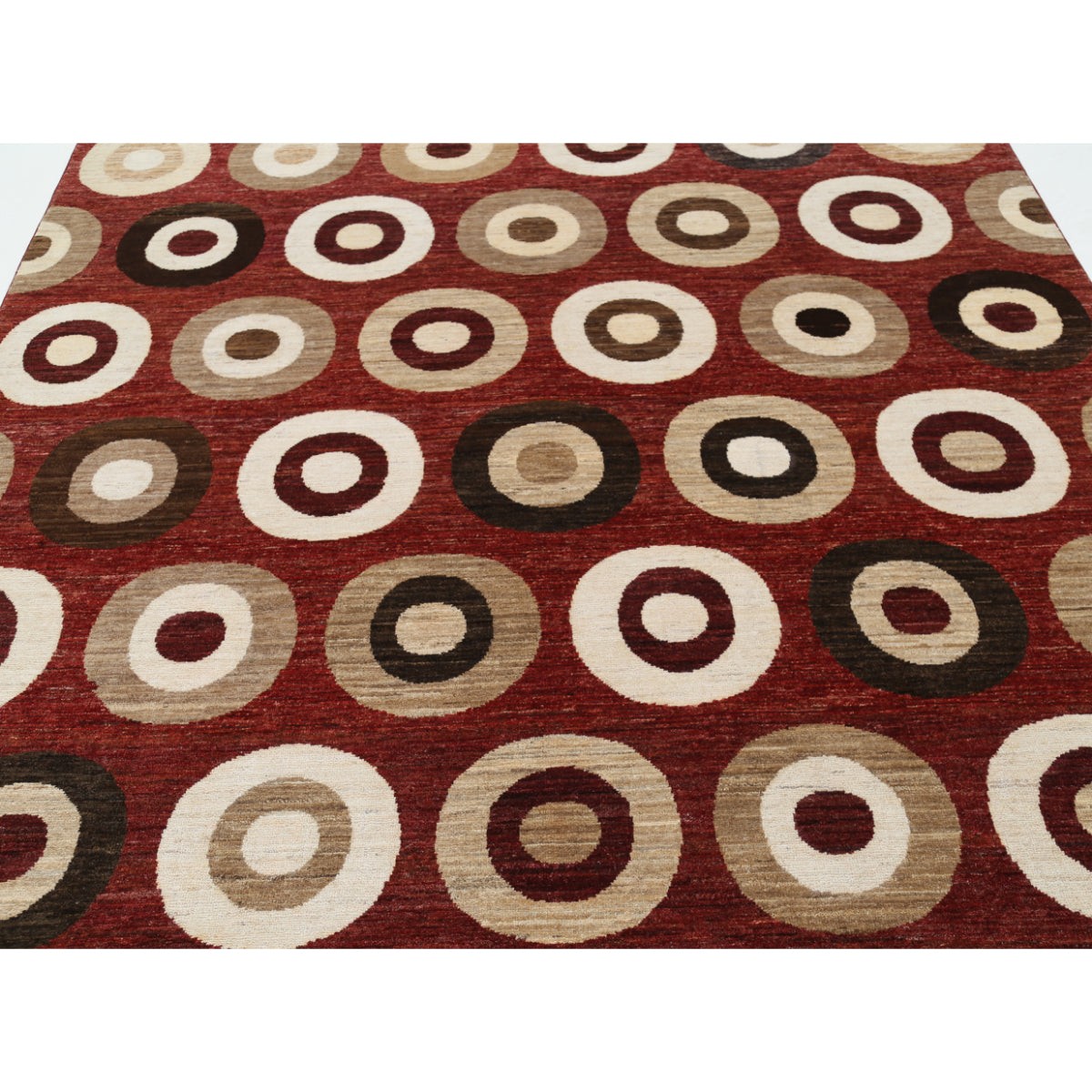 Modcar 8x9 Handmade Double Knotted Washable Wool Rug - Colorful