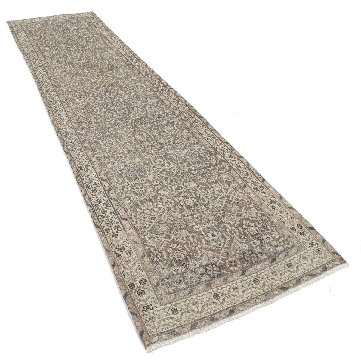 Vintage 3x13 Handmade Double Knotted Washable Wool Runner - Soft Hues