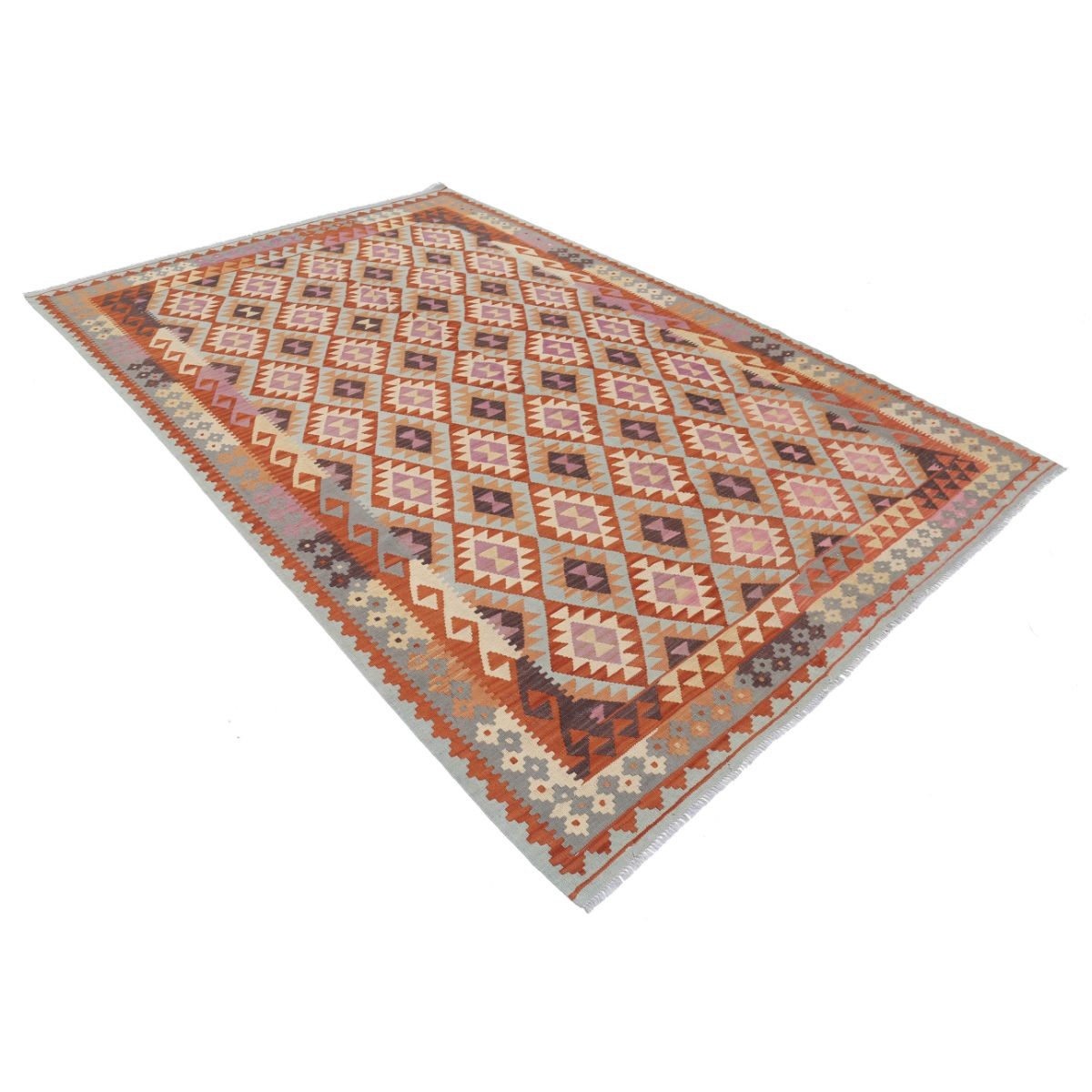 Kafkaas 6x10 Hand Woven Washable Wool Rug - Colorful
