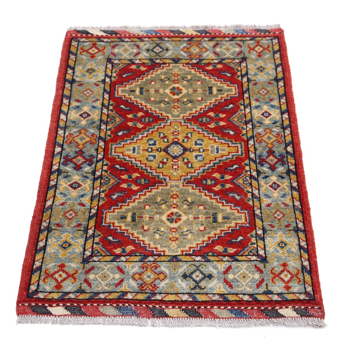 Revival 2x3 Handmade Double Knotted Washable Wool Rug - Colorful