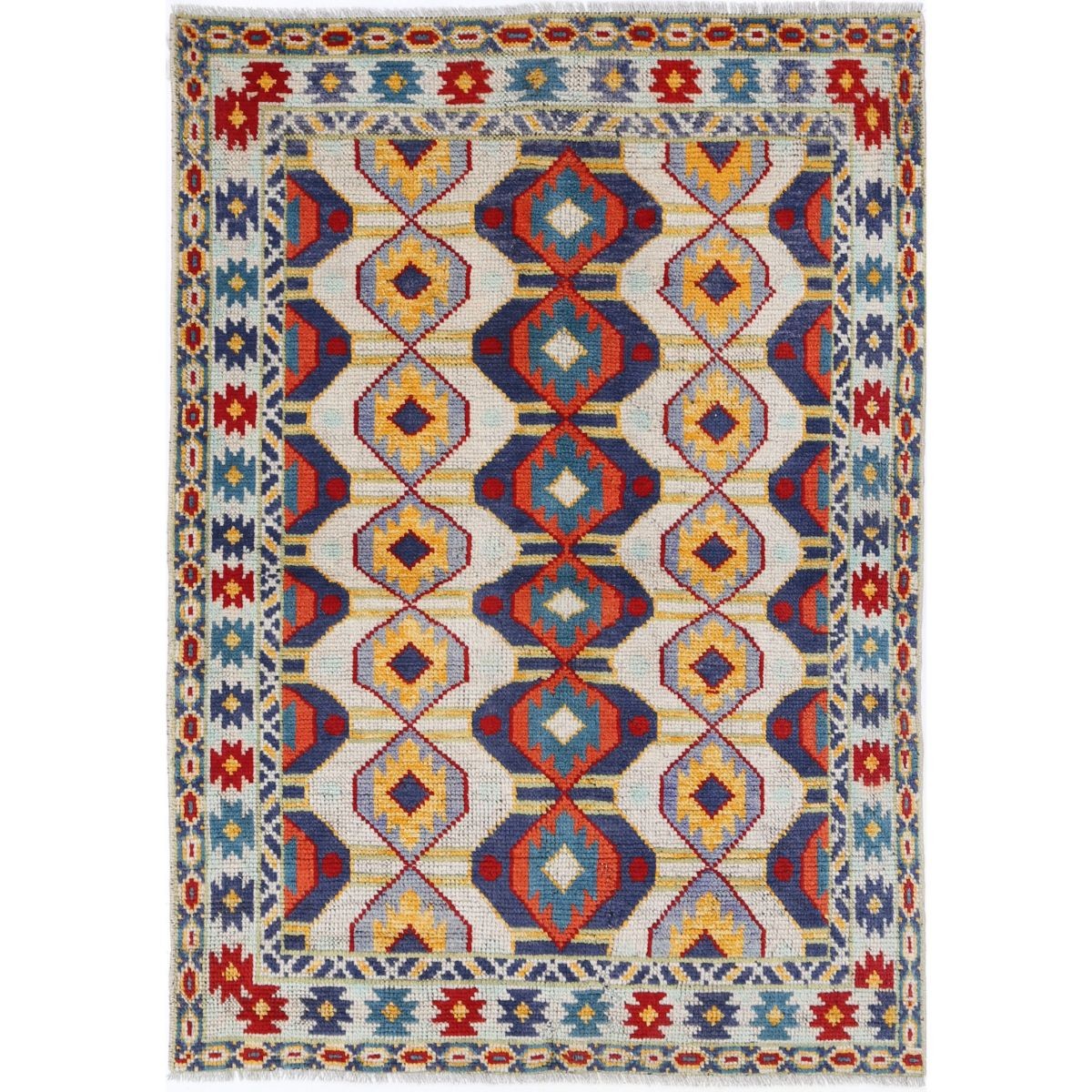 Revival 3x5 Handmade Double Knotted Washable Wool Rug - Colorful