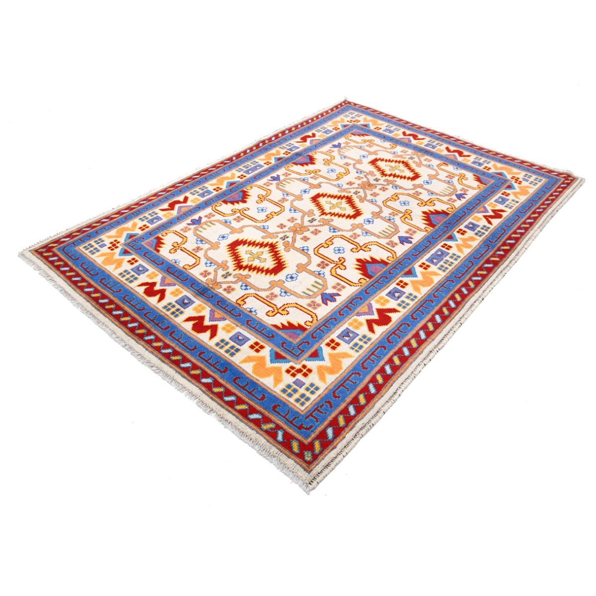 Revival 6x8 Handmade Double Knotted Washable Wool Rug - Colorful